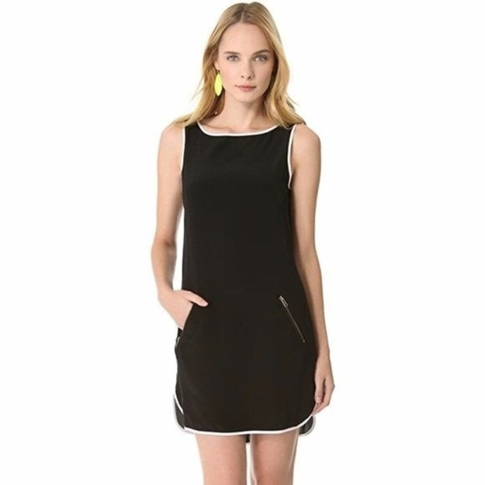 David Lerner ShopBop Silk Mini Sheath Little Black Dress M